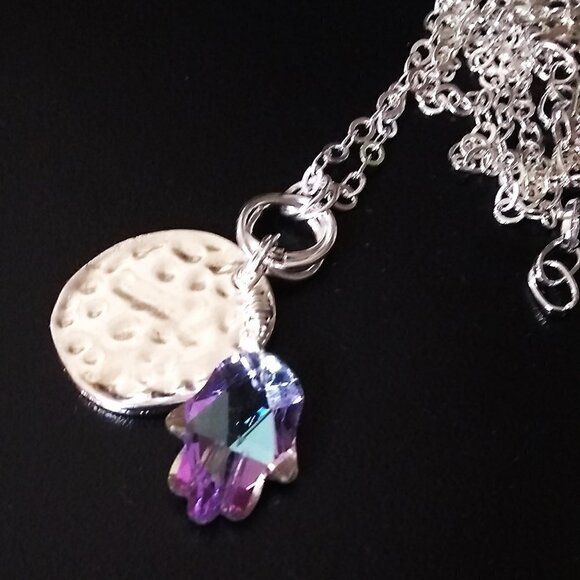 Glittering Shimmering Hand of Fatima ~ Hamsa Hand ~ Hand of Miriam - Blessings! - Picture 8 of 10